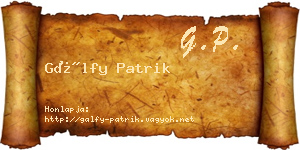 Gálfy Patrik névjegykártya